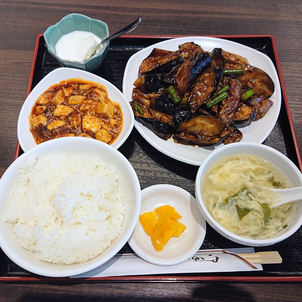 ナスと豚挽肉の味噌炒め定食