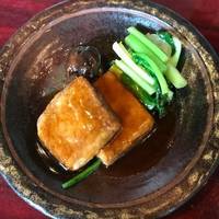 青菜と揚げ豆腐のオイスターソース