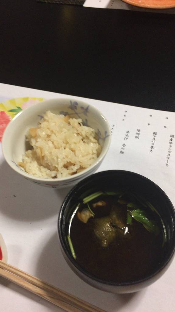 筍ご飯と赤出汁