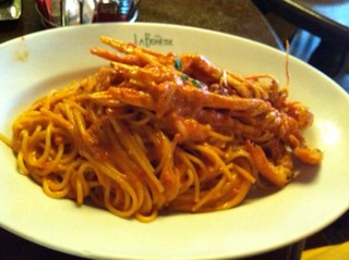 手長海老のトマトクリームソーススパゲッティ