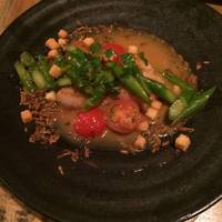 北海道産生ホタテ貝とアスパラガスの燻製醤…