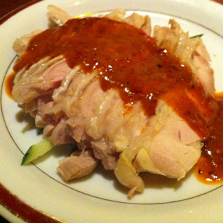 細切り鶏肉の山椒豆板醤味