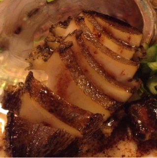 アワビの鉄板焼き