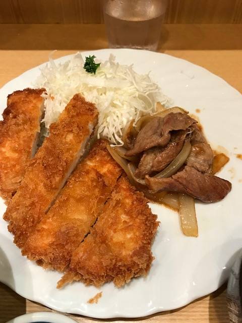 チキンカツと生姜焼きセット