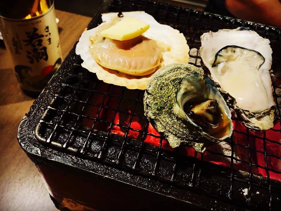 海鮮セットと白若潮（シロワカシオ）