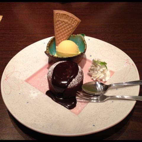 フォンダンショコラ＆バニラアイス