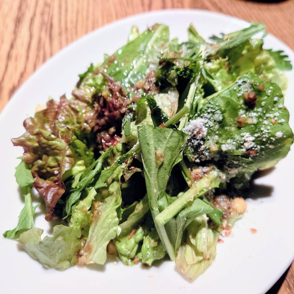 ルッコラと春菊の濃いグリーンサラダ　瀬戸内レモンドレッシング