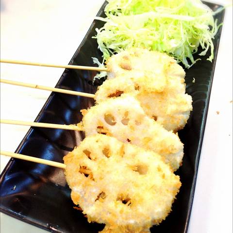 レンコンの串カツ