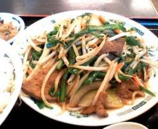 ニラレバ炒め定食