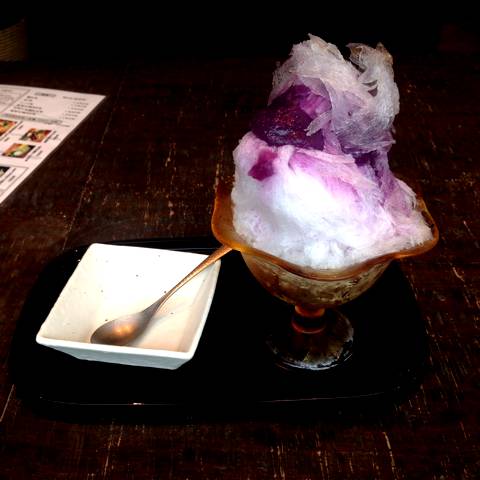 日光の天然氷　かき氷　紫芋