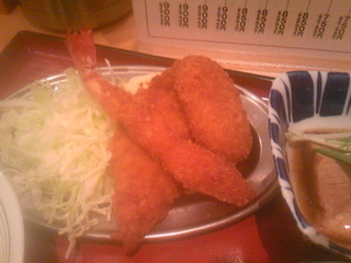 ミックスフライ定食