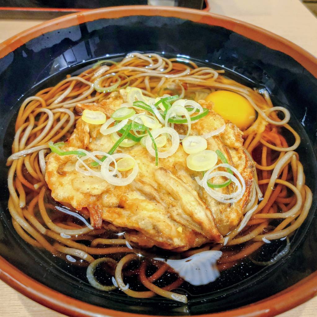 鳥ささみとコボウのかき揚げそば