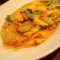 雲丹とズッキーニのトマトクリームソース　…