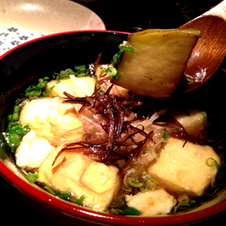 賀茂茄子と手作り豆冨の揚げだし