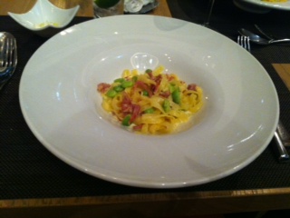 枝豆と生ハムのパルメザンチーズクリームソース