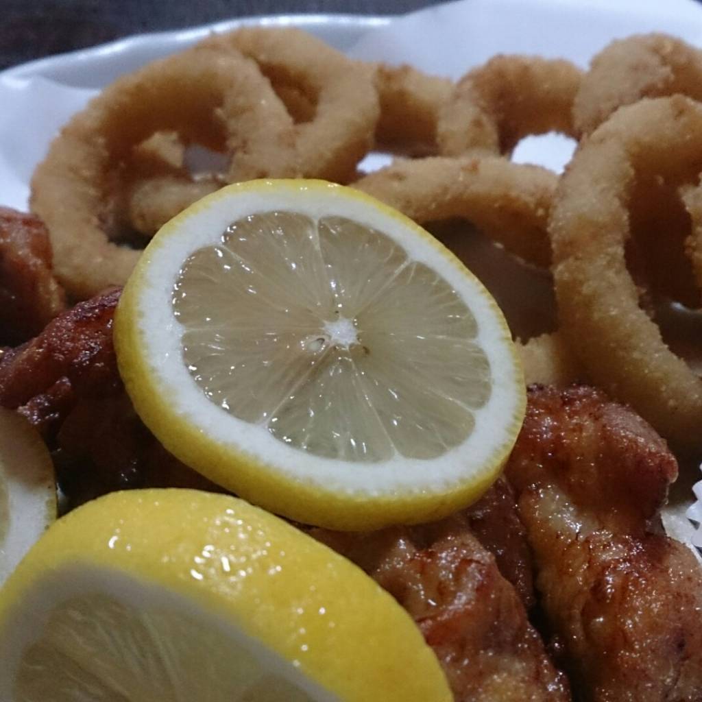 鳥の唐揚げ＆オニオンリング