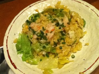 蟹とレタスのチャーハン