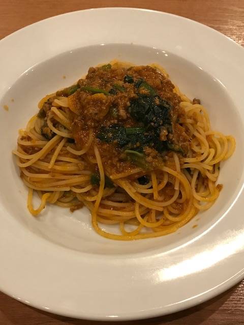 ほうれん草のビーフボロネーゼ