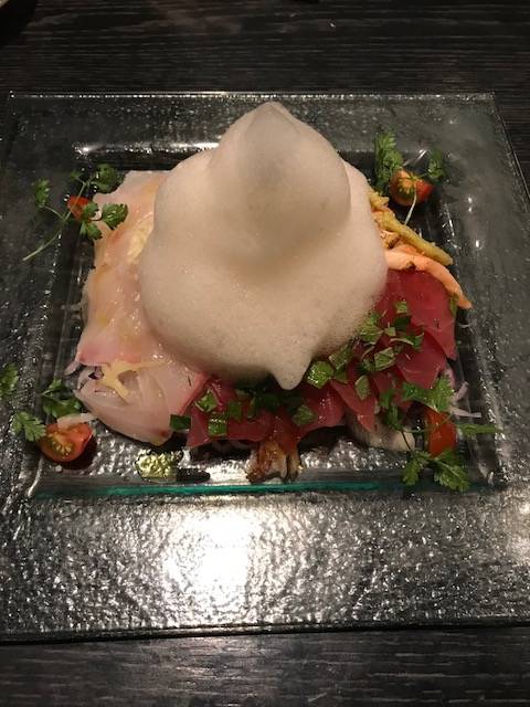 出汁が効いたお魚カルパッチョ3種盛り合わせ