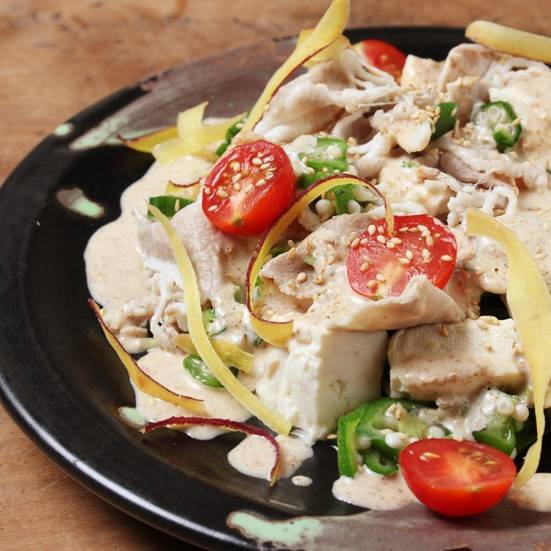 豚しゃぶと季節の野菜の胡麻ドレッシング