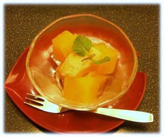 マンゴーのキューブシャーベット