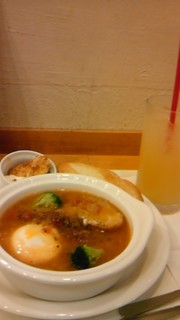 イベリコベーコン＆温卵のアクアコッタ　プレートセット