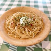 半熟卵のペペロンチーノ