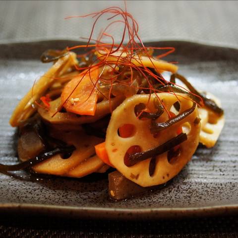 蓮根とこぶのきんぴら