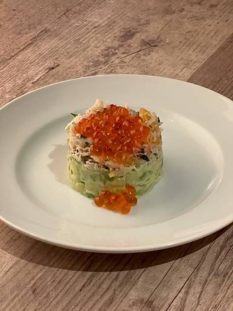 プリプリ海老とアボカドのタルタル風