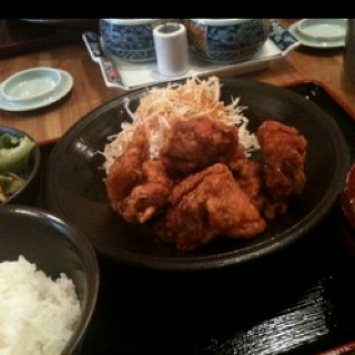 鶏の唐揚げ明太風味定食