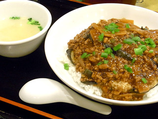 茄子と豚肉のあんかけ炒飯