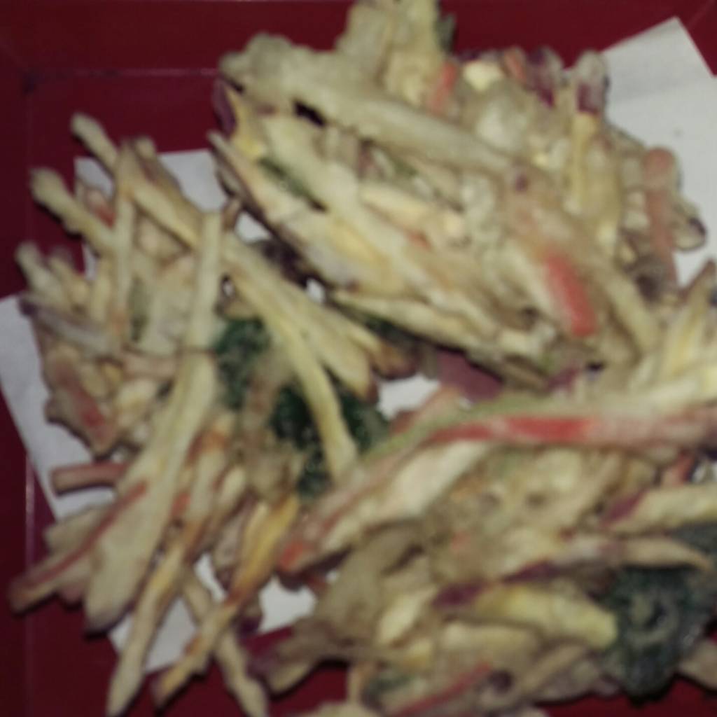 いけまさ亭の特注のかき揚げ（６５０円）