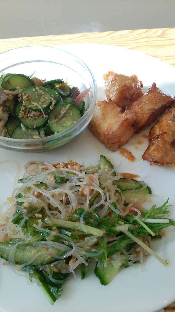 ランチデリ３品とアイスティー