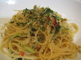 じゃこと水菜のペペロンチーノ