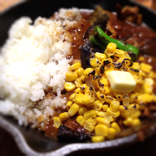 茄子と豚肉の旨味噌炒めカレー