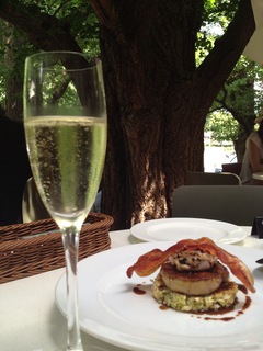 フォアグラと牡蠣のお好み焼き　ペリグーソース