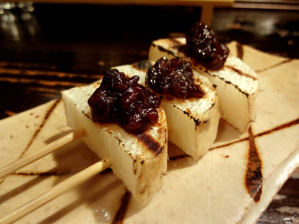 長芋の鶏味噌田楽