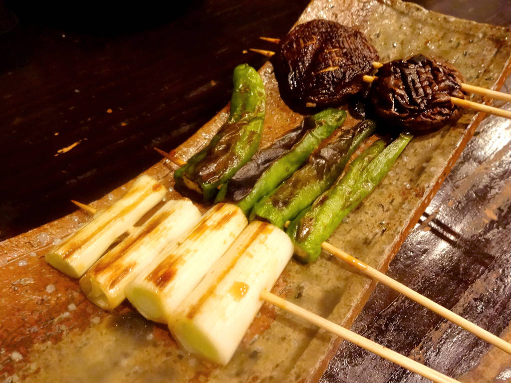 野菜串（しいたけ・ししとう・白葱）