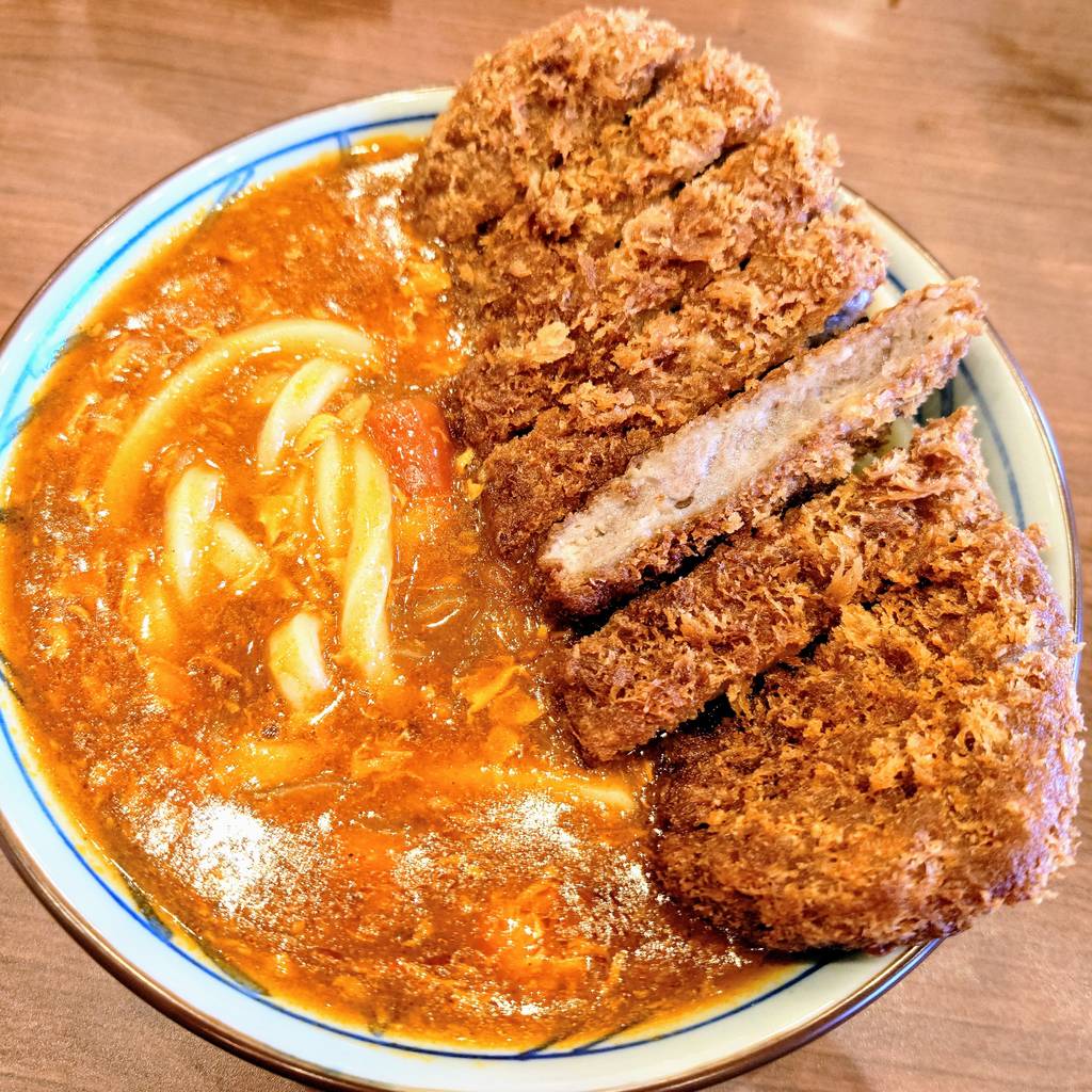 牛カツトマたまカレーうどん