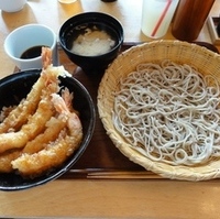 江戸前　海老四天丼と蕎麦のセット