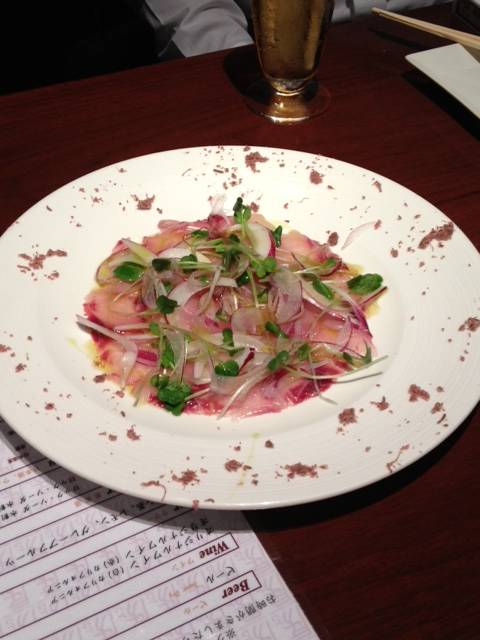 旬の鮮魚カルパッチョ　桜塩添え