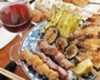 串の盛り合わせとしょうがのスープ