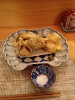 椎茸とユリネの天ぷら
