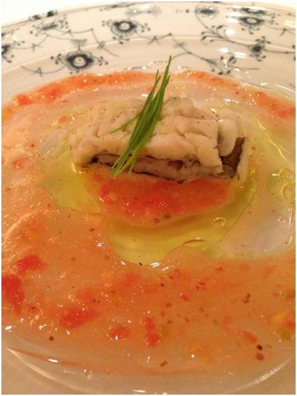 アナゴの香草蒸し　フレッシュトマトの香り