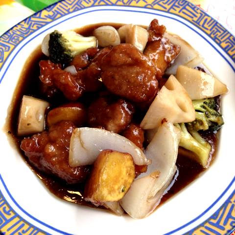 上海風黒酢の酢豚