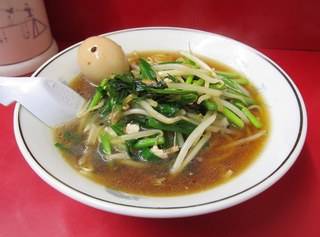 ニラそば　味付け玉子