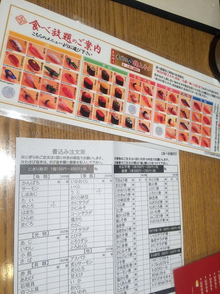 お寿司食べ放題　女性