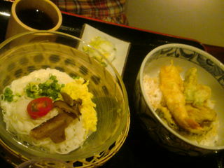 ミニ天丼と大和三輪冷し素麺のセット