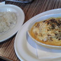 スズキと白菜のチーズカレーグラタン