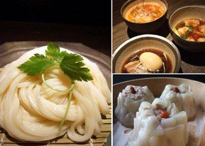 やみつきつけ麺３種　坦々、ホルモン、豚角煮